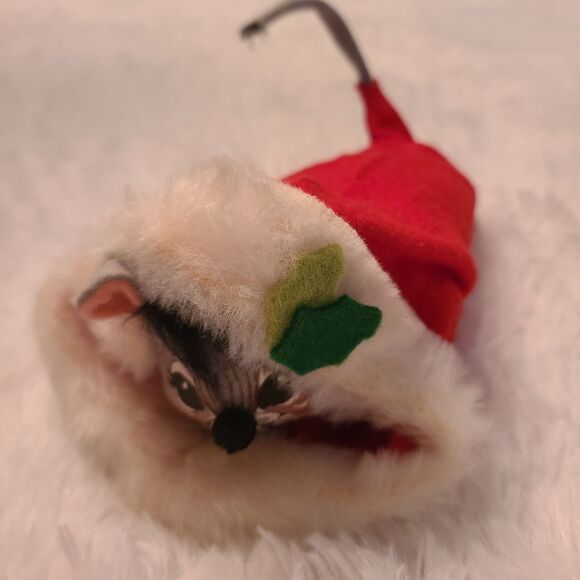 Annalee Other - 1980s Annalee Christmas Mouse Holly Sleepy Nestled in Christmas Stocking Vtg
